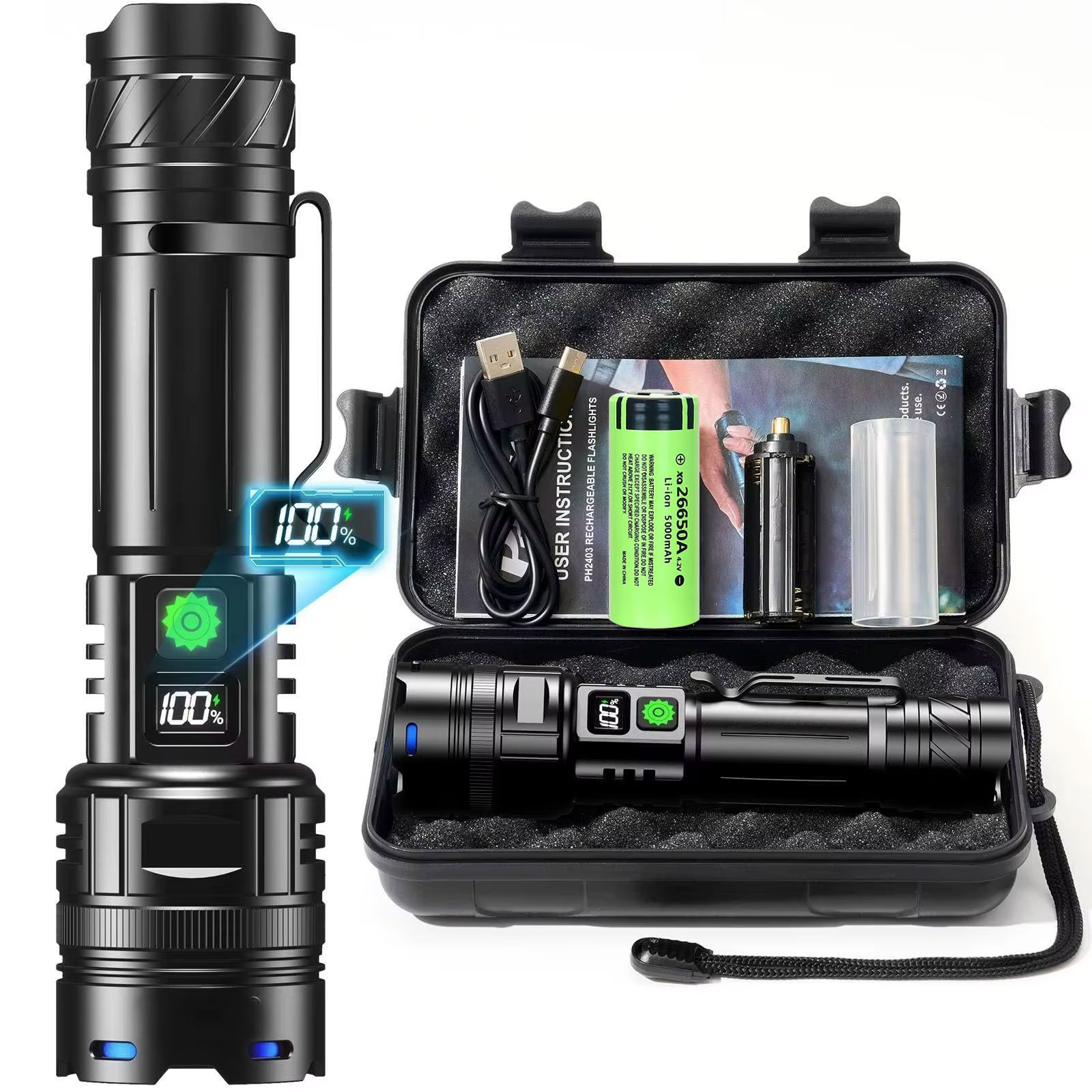 Edc Carry Pen - High Power LED-zaklamp USB oplaadbaar Krachtig
