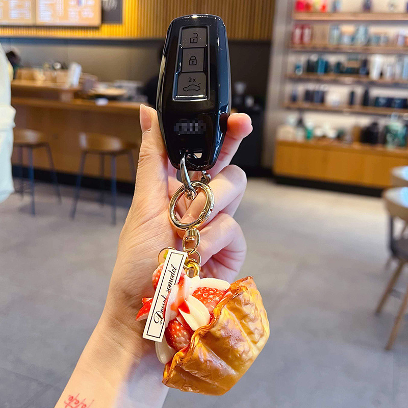 Creatieve PU Aardbei Eiertaart - Carabiner Keychain recensie en prijs